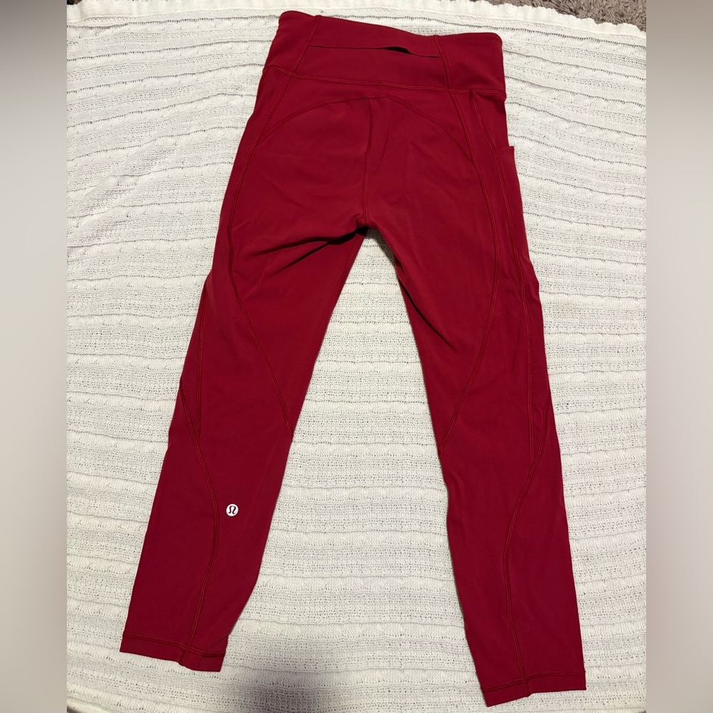 lululemon athletica Red High-Waist Leggings